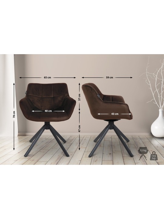 Stol Westport Velvet, brun