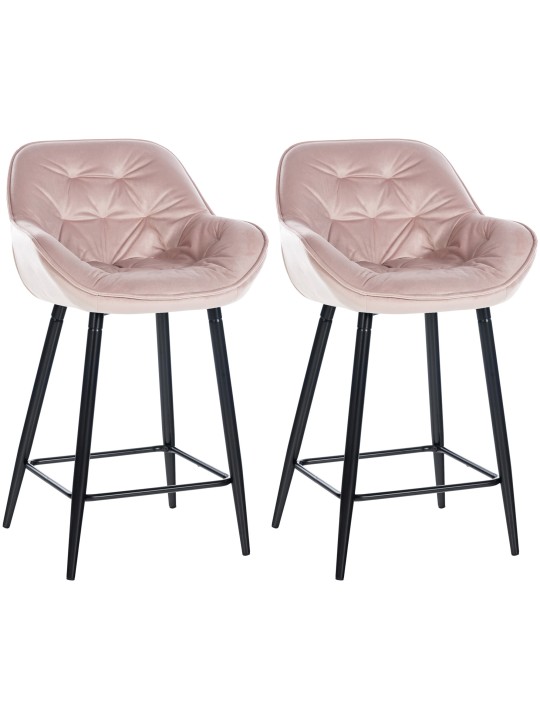 Sæt med 2 barstole Gibson 76 velvet, pink