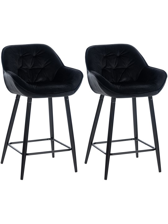 Sæt med 2 barstole Gibson 76 velvet, sort Sæt med 2 barstole Gibson 76 velvet, sort