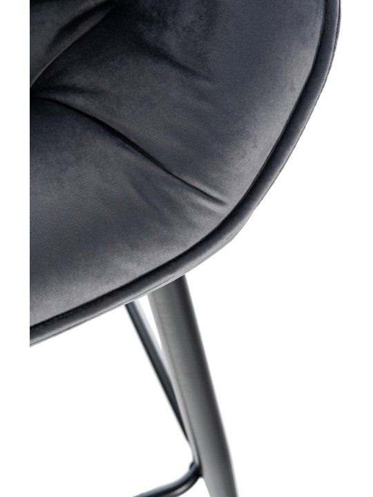 Sæt med 2 barstole Gibson 76 velvet, mørkegrå Sæt med 2 barstole Gibson 76 velvet, mørkegrå