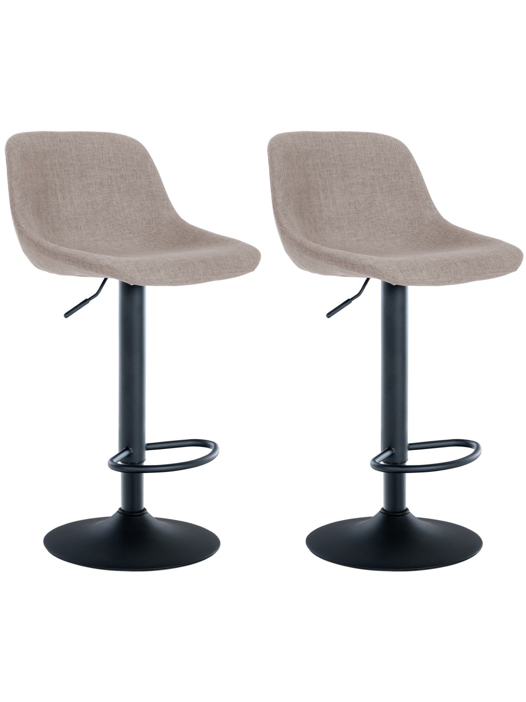 Sæt med 2 barstole loftsstof, taupe