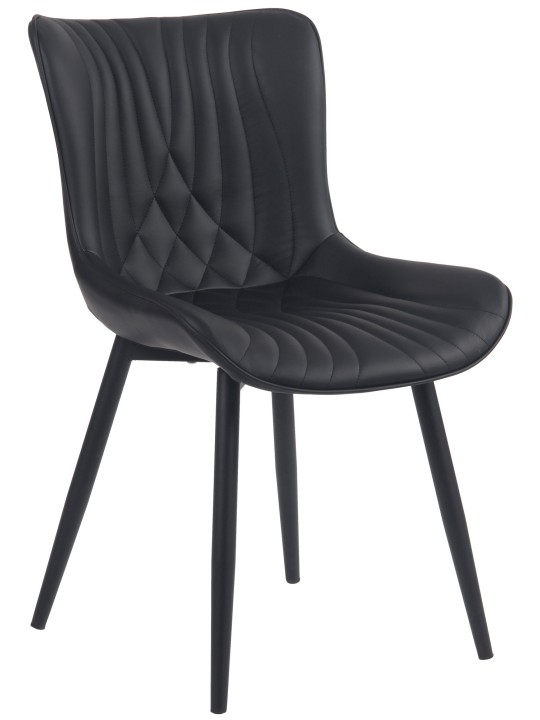 Stol Brady imiteret læder, sort