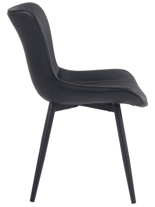 Stol Brady imiteret læder, sort