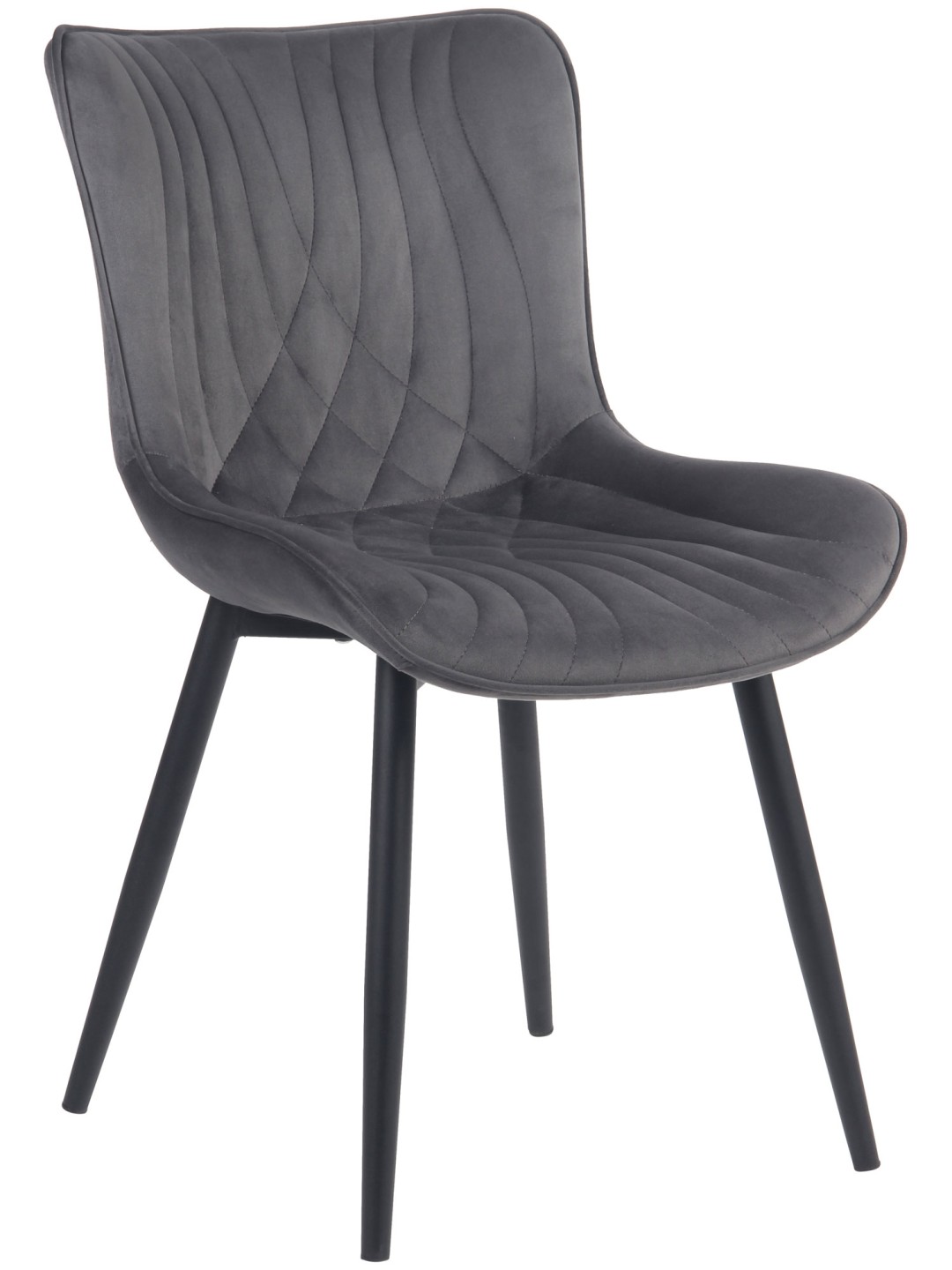 Stol Brady fløjl, mørkegrå