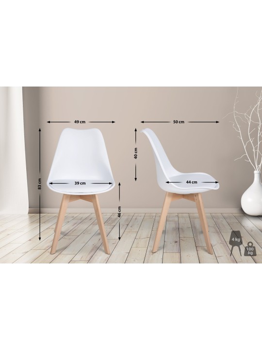 Sæt med 6 Ramsey spisestuestole, hvid Sæt med 6 Ramsey spisestuestole, hvid