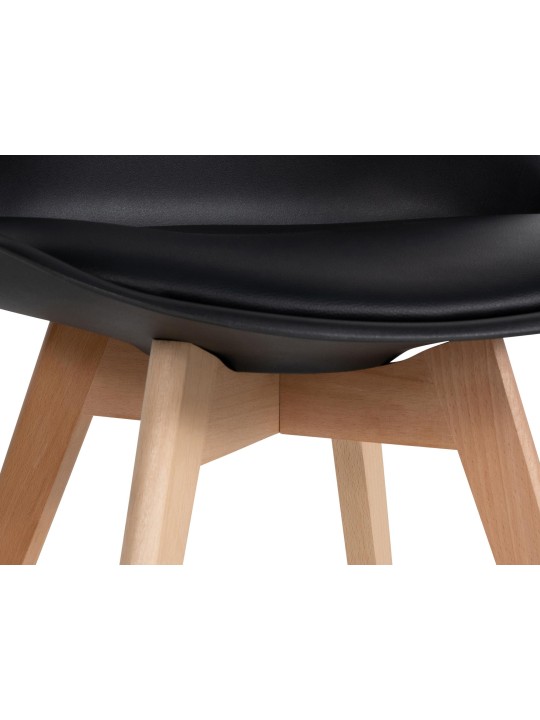 Sæt med 6 Ramsey spisestuestole, sort