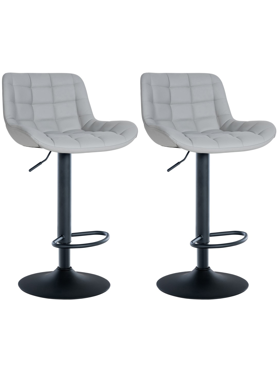 Sæt med 2 barstole Tover imiteret læder, grå