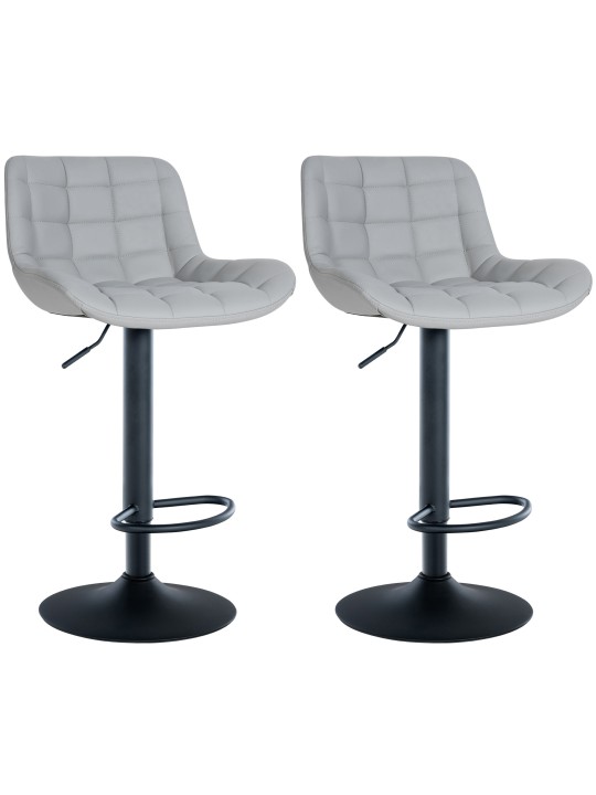 Sæt med 2 barstole Tover imiteret læder, grå Sæt med 2 barstole Tover imiteret læder, grå