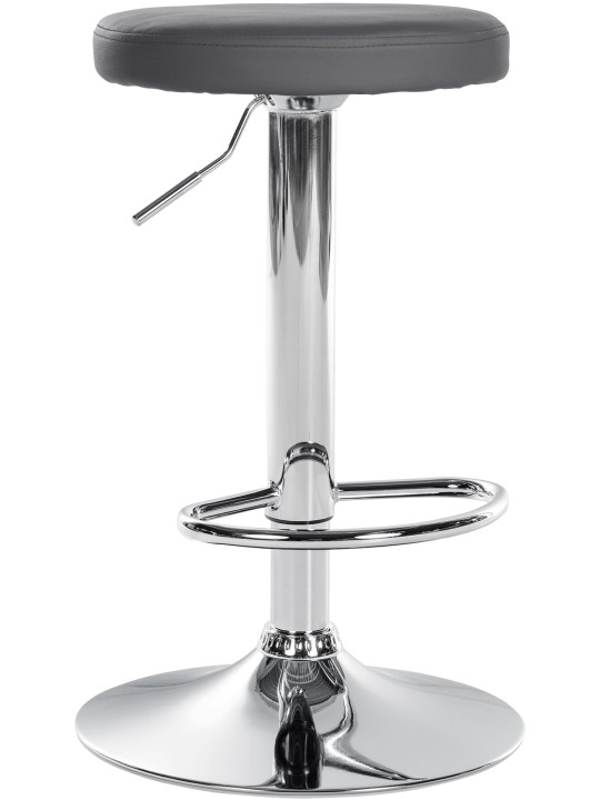 Barstol Ponte imiteret læder krom, grå