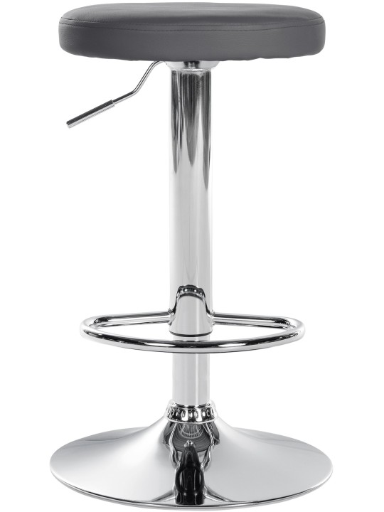 Barstol Ponte imiteret læder krom, grå