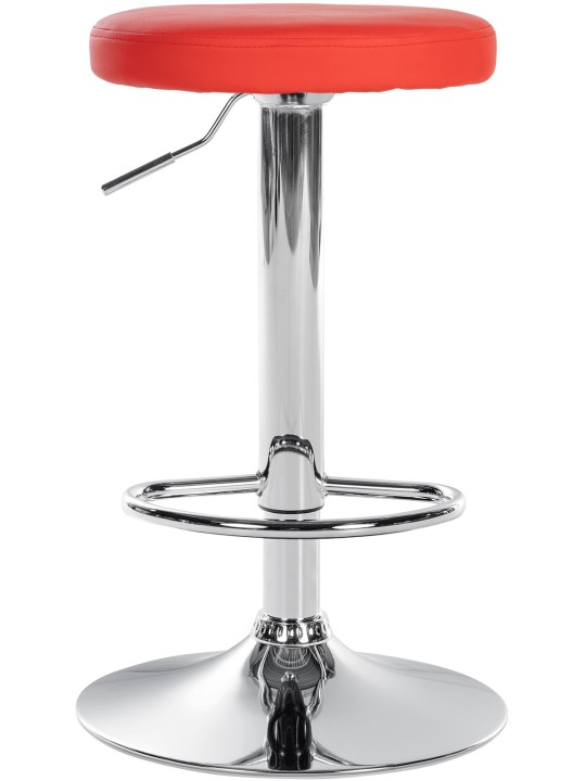 Barstol Ponte imiteret læder krom, rød