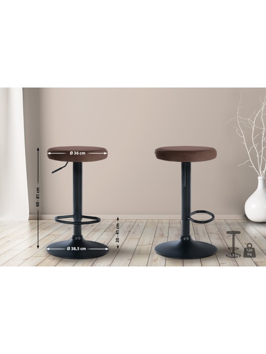 Barstol Ponte velvet, brun