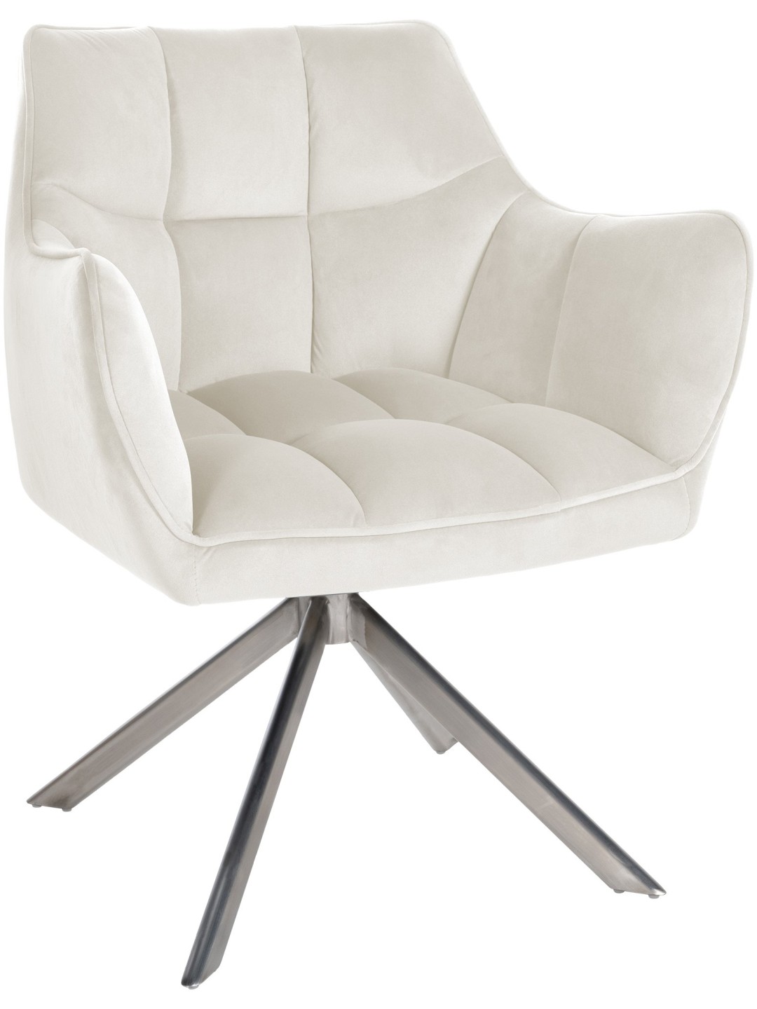 Spisestuestol Swing velour rustfrit stål, creme