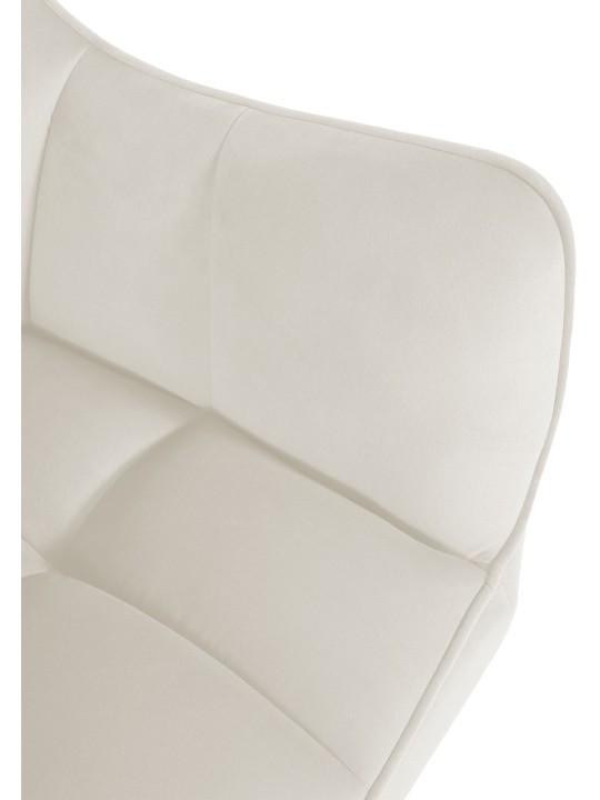 Spisestuestol Swing velour rustfrit stål, creme