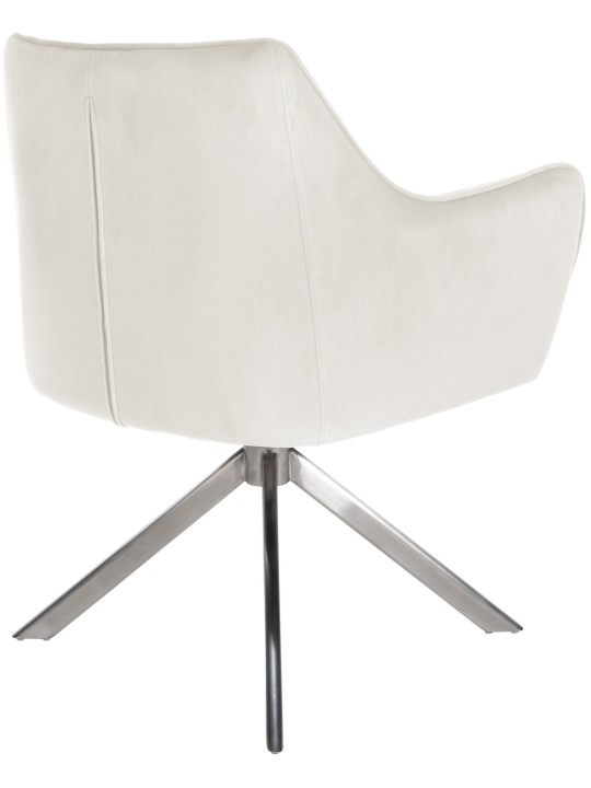 Spisestuestol Swing velour rustfrit stål, creme