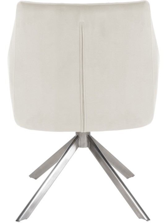 Spisestuestol Swing velour rustfrit stål, creme