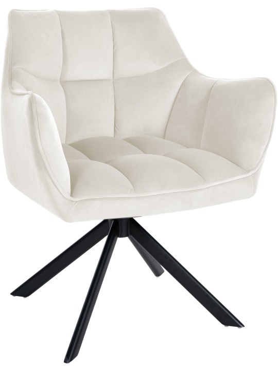 Swing fløjl spisestuestol, creme