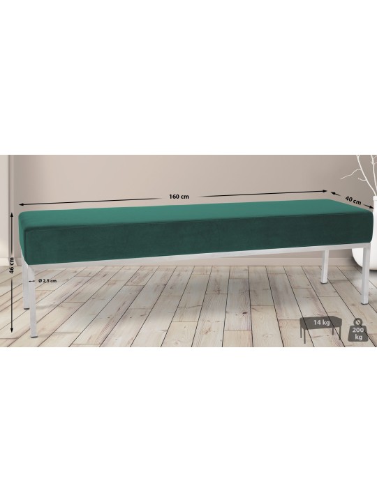 4 personers bænk Lamega fløjl, grøn