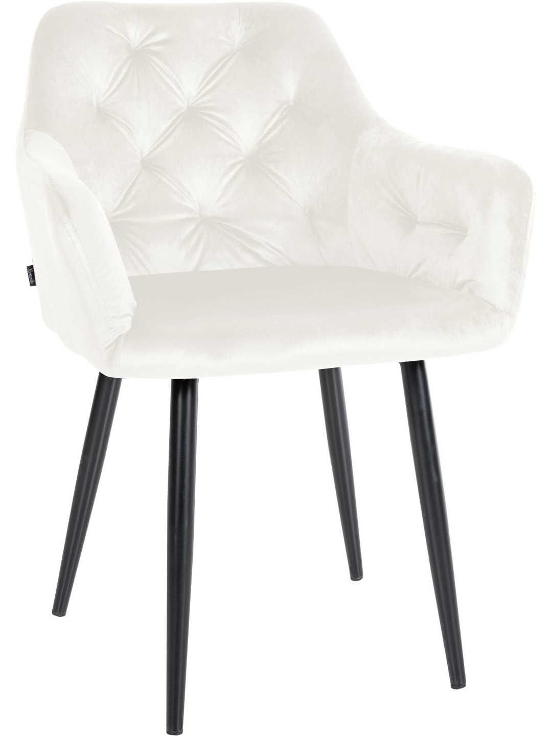 Stanley spisestuestol i fløjl, creme