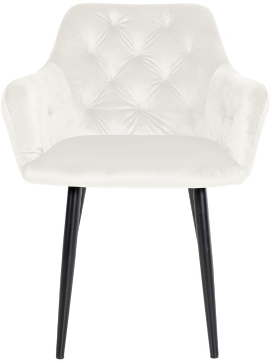 Stanley spisestuestol i fløjl, creme