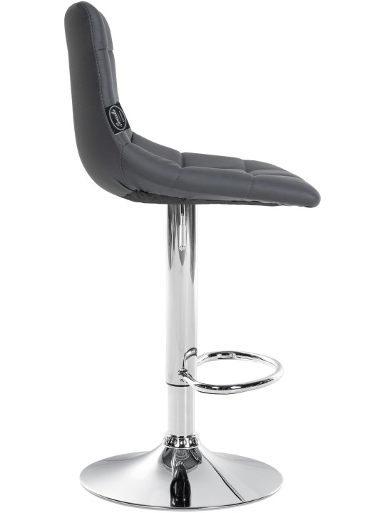 Sæt med 2 barstole Jerry imiteret læder krom, grå