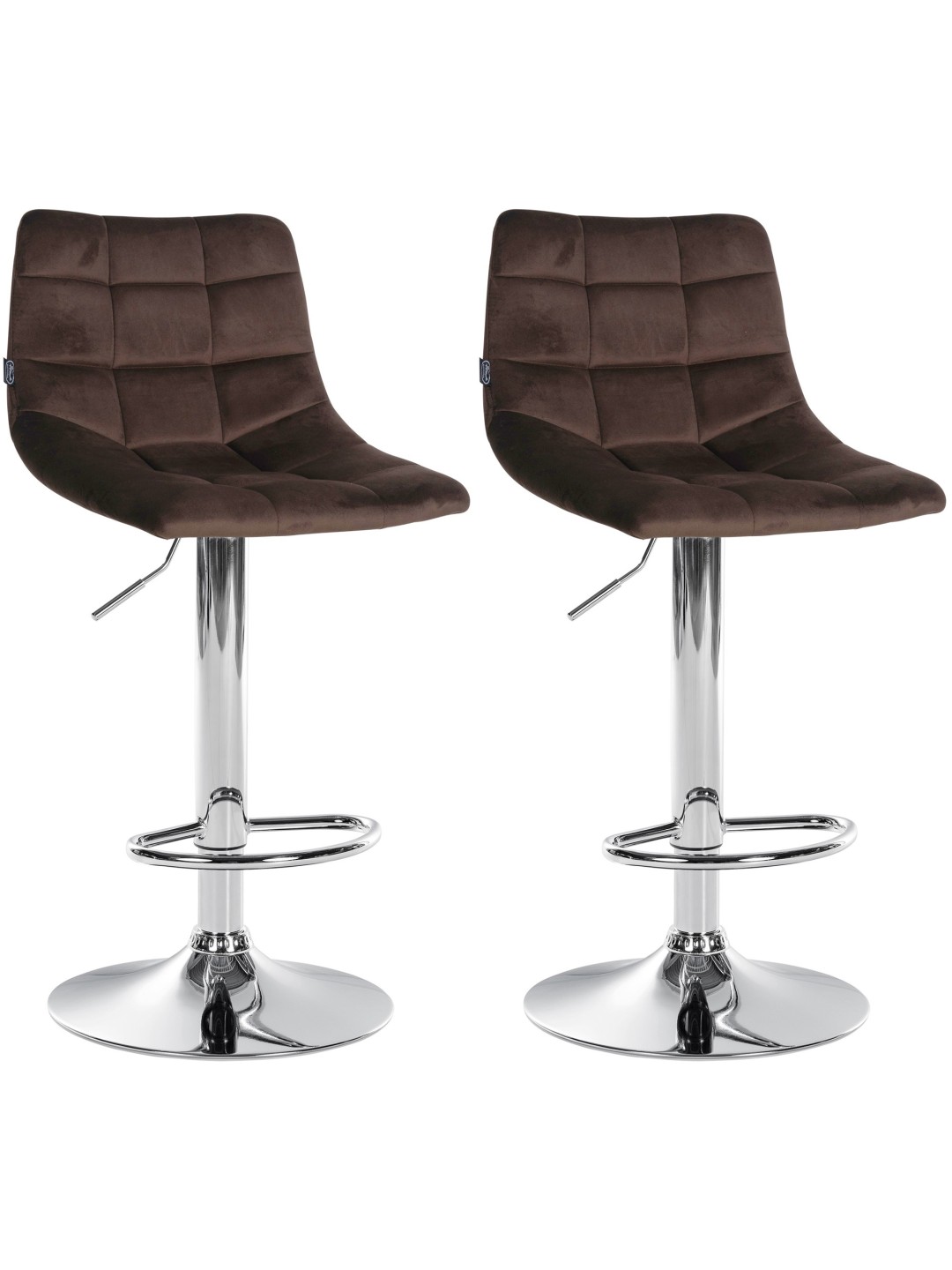 Sæt med 2 barstole Jerry velour chrome, brun