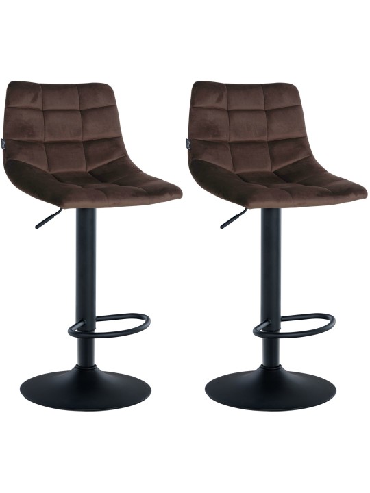 Sæt med 2 barstole Jerry velvet, brun