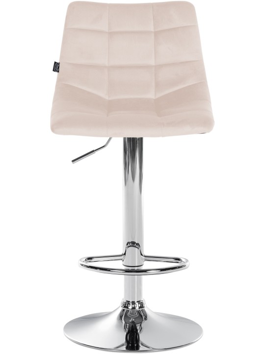 Sæt med 2 barstole Jerry velour chrome, beige Sæt med 2 barstole Jerry velour chrome, beige