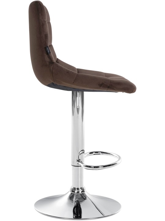 Sæt med 2 barstole Jerry velour chrome, brun