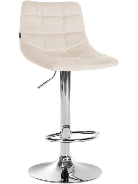 Sæt med 2 barstole Jerry velour chrome, creme Sæt med 2 barstole Jerry velour chrome, creme