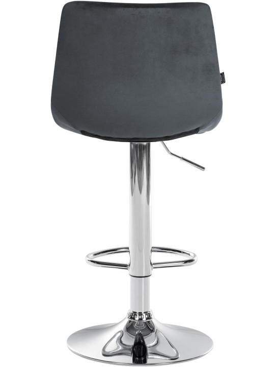 Sæt med 2 barstole Jerry velour chrome, mørkegrå