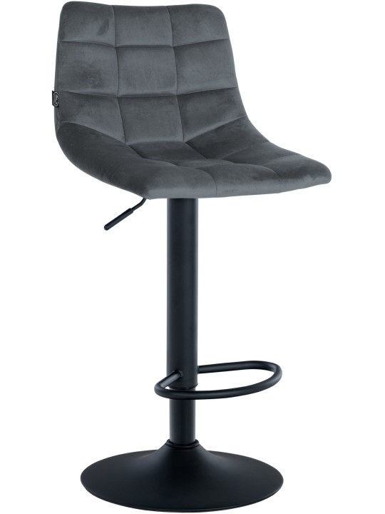 Sæt med 2 barstole Jerry velvet, mørkegrå