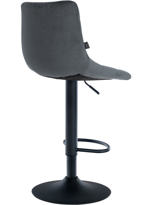 Sæt med 2 barstole Jerry velvet, mørkegrå