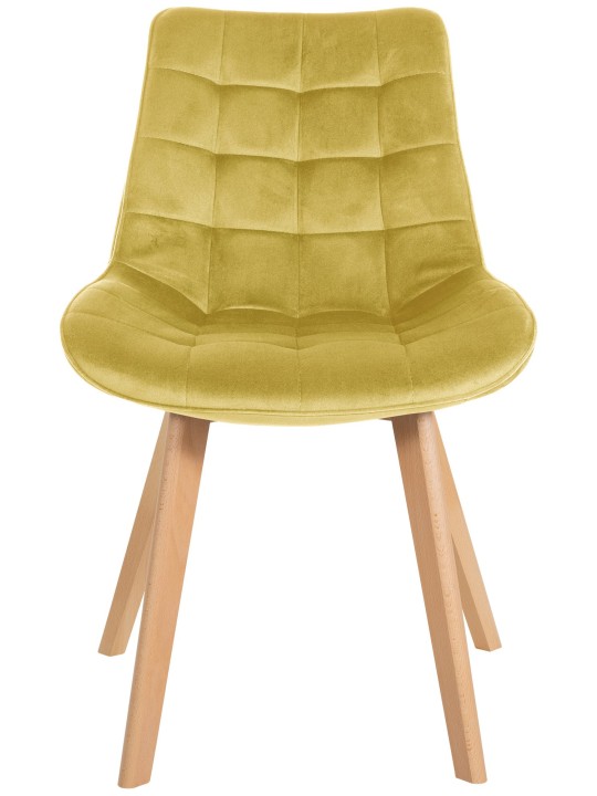 Sæt med 2 stole Brook velvet, gul