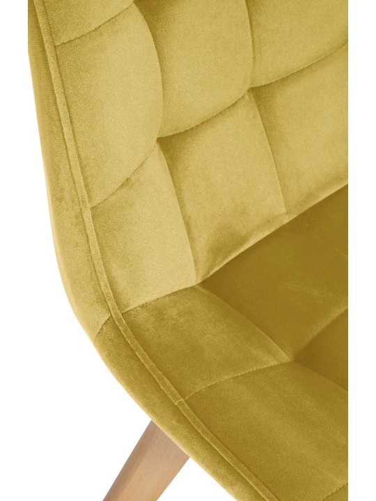 Sæt med 2 stole Brook velvet, gul