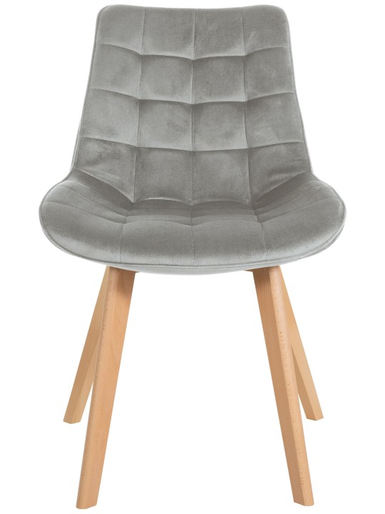 Sæt med 2 stole Brook velvet, grå