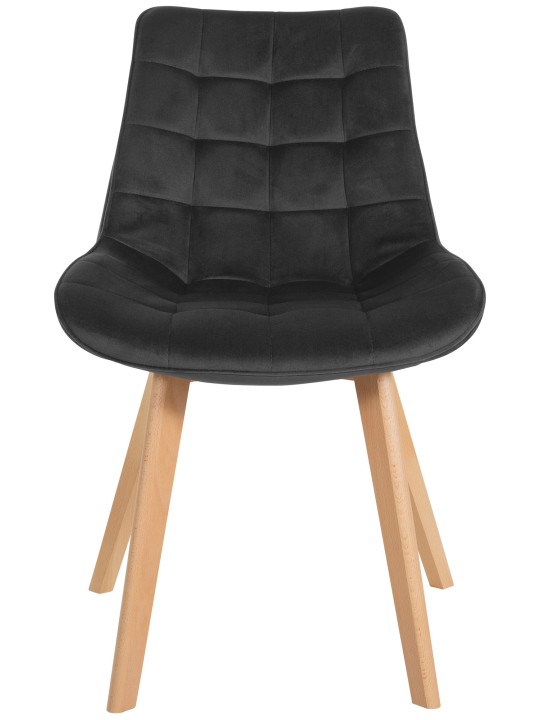 Sæt med 2 stole Brook velvet, sort