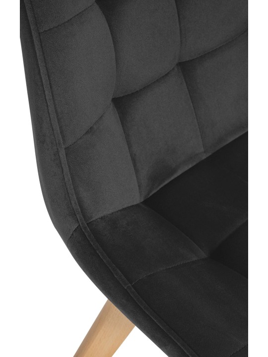 Sæt med 2 stole Brook velvet, sort