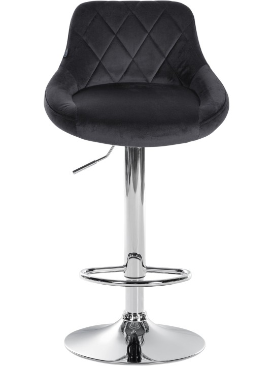 Sæt med 2 barstole Lazio fløjlskrom, mørkegrå Sæt med 2 barstole Lazio fløjlskrom, mørkegrå