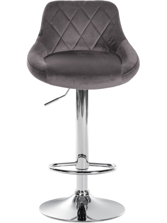 Sæt med 2 barstole Lazio fløjlskrom, grå