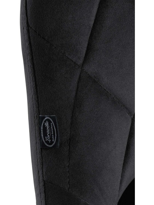 Sæt med 2 barstole Lazio fløjlskrom, sort