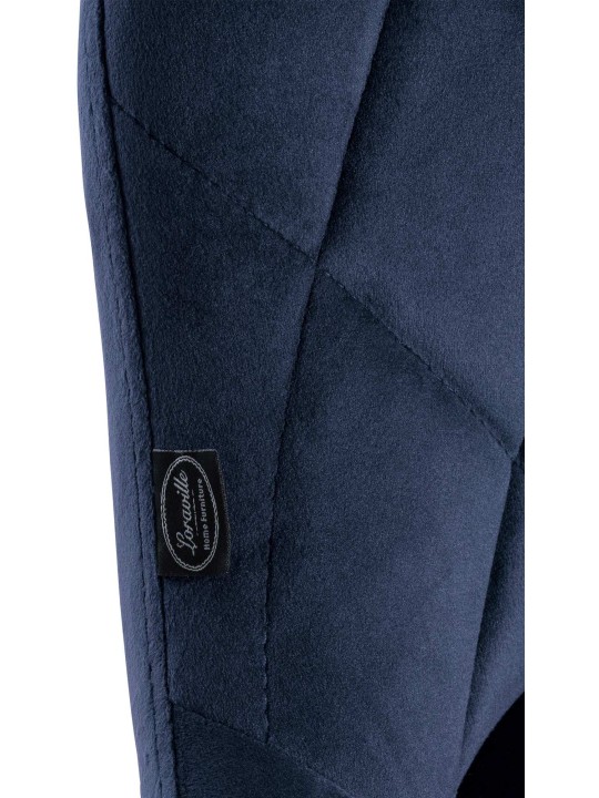 Sæt med 2 barstole Lazio fløjl, blå