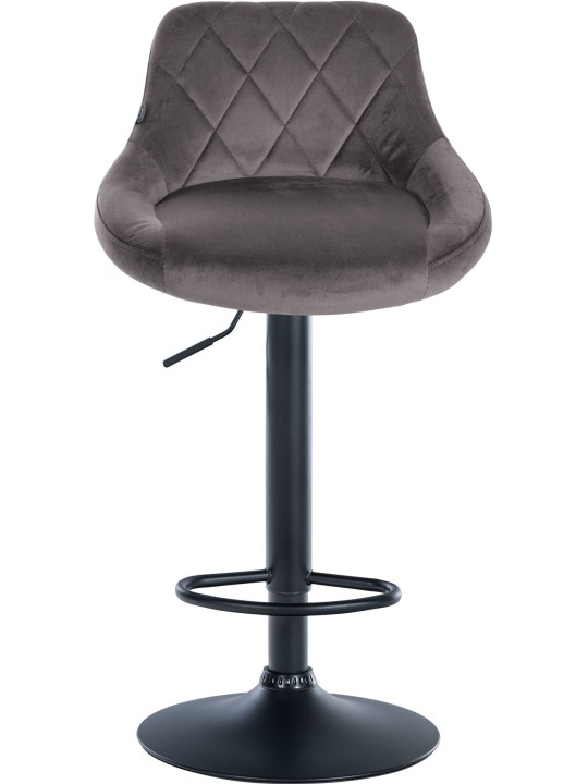 Sæt med 2 barstole Lazio fløjl, grå