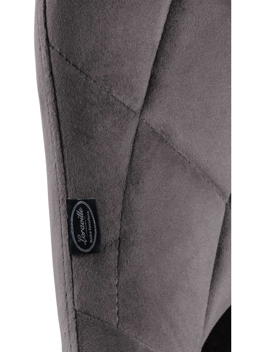 Sæt med 2 barstole Lazio fløjl, grå