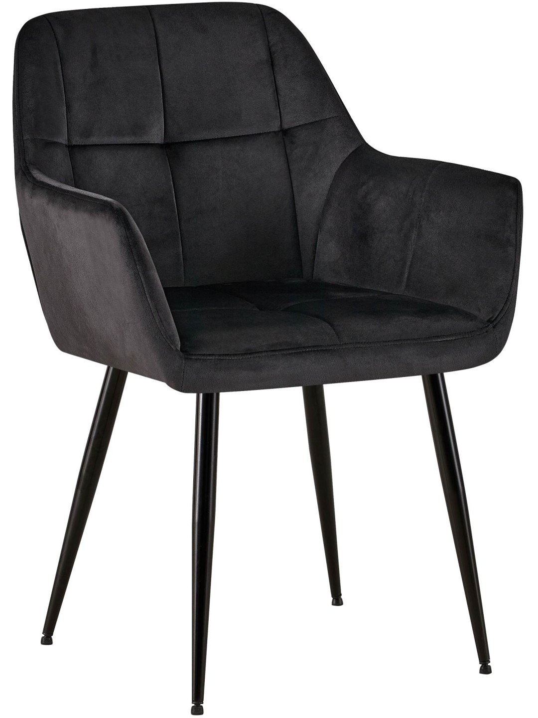 Besøgsstol Emia fløjl, sort