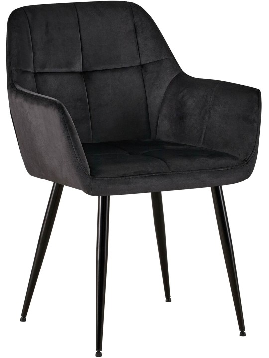Besøgsstol Emia fløjl, sort