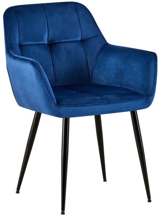 Besøgsstol Emia fløjl, blå