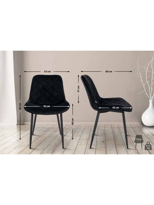 Chair Springs Velvet, sort