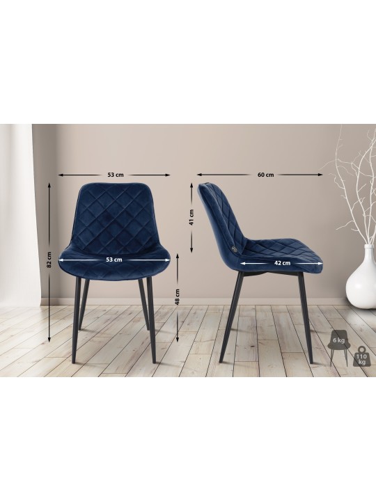 Chair Springs Velvet, blå