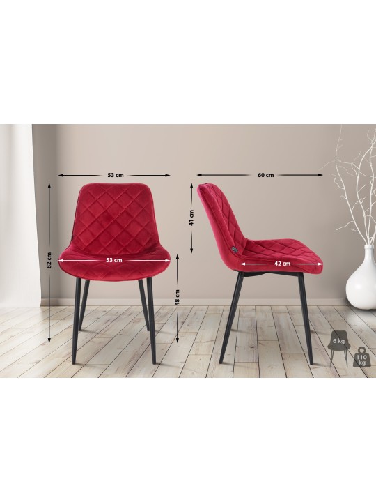 Chair Springs Velvet, rød